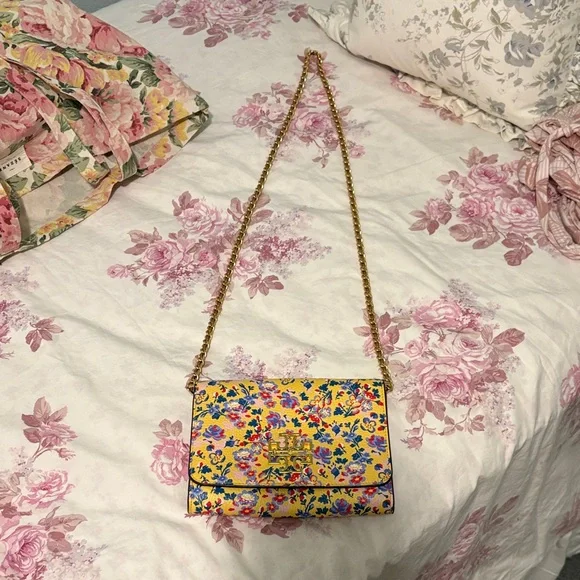Tory Burch Britten Yellow Floral Wallet Crossbody 💛💐 - Picture 6 of 8
